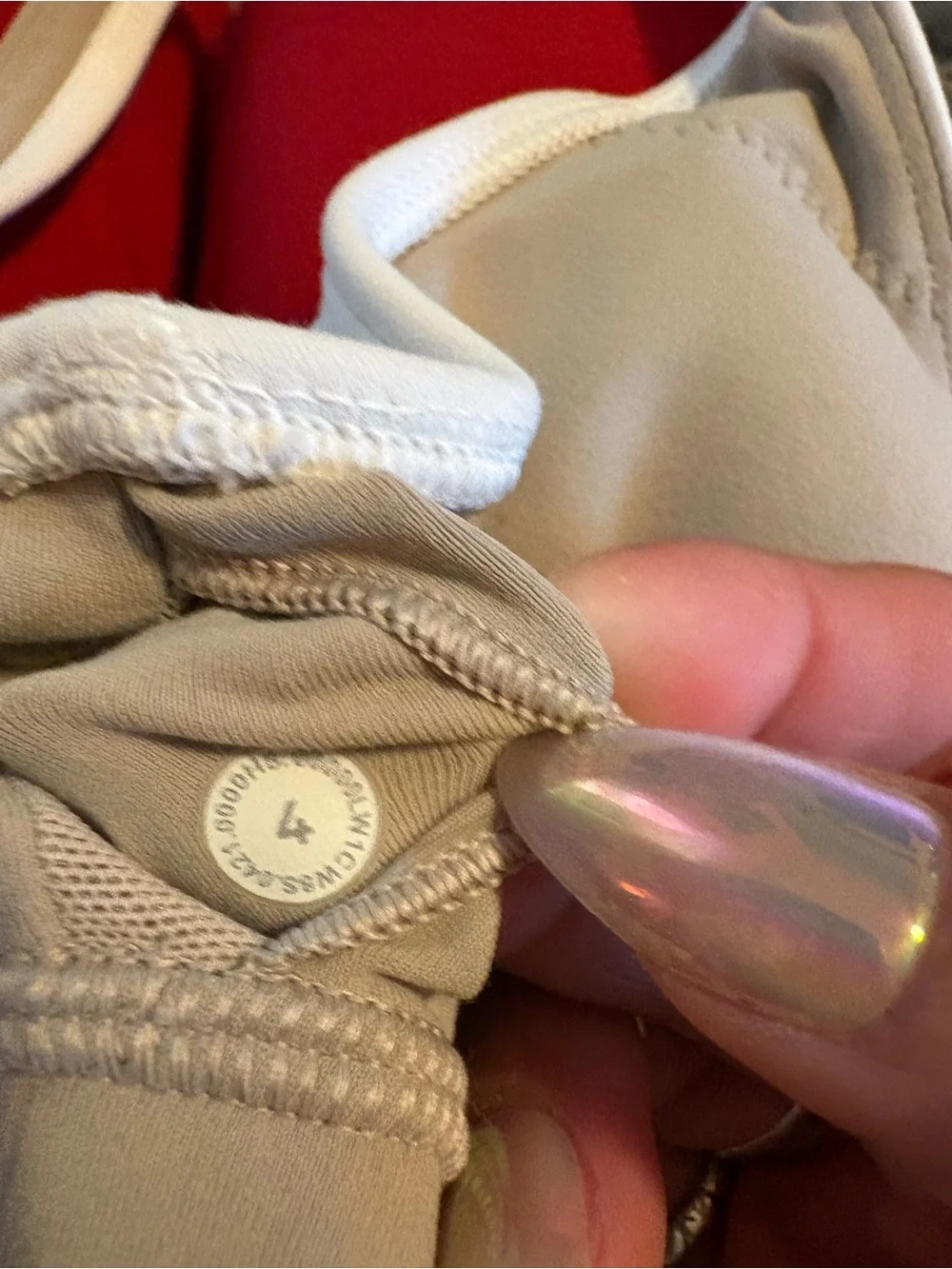 Lululemon Longline Sports Bra Crop Top Cream White Size 4 (1112)